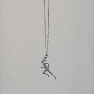 VINTAGE SILVER RUNNING MAN NECKLACE